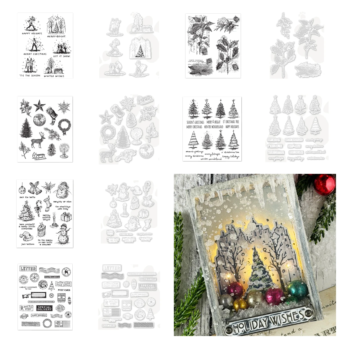 

Holiday Sketchbook Tattered Christmas Metal Cutting Dies and Stamps for DIY Scrapbooking Handmade Diary Album 2025 November New