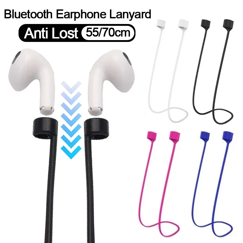 Universal Wireless Bluetooth Earphone Anti-Lost Silicone Lanyard Strap Removable Anti-drop Hanging Neck Rope For Apple Airpods