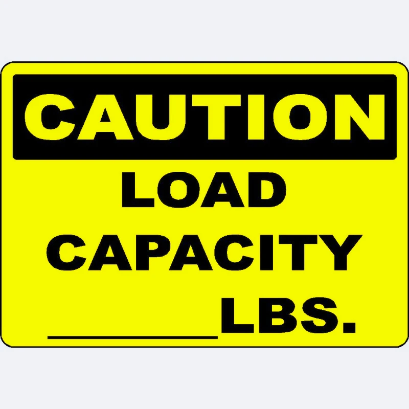 Waterproof Anti Scratch 15cm PVC Trailer Weight Load Capacity Pounds Forklift Warning Label Sticker