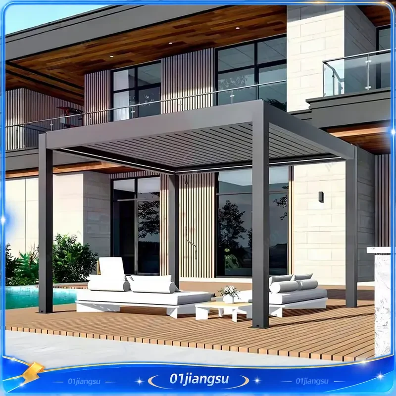 Customizable Aluminum Louver Pergola Powder Coated Backyard Patio Balcony Shade Structure Commercial Outdoor Garden Canopy