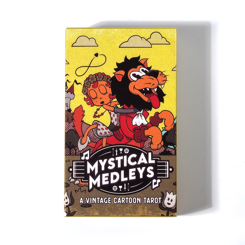 Mistyczne Medleys Tarot A Vintage Cartoon Tarot 78 talii karty Witchy początkujący Tarot nauka Tarot karty dla początkujących