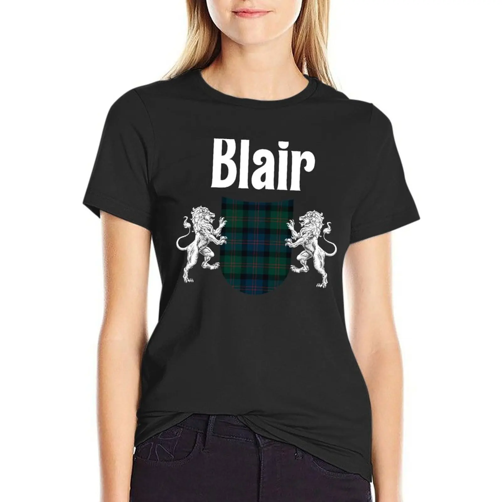 Blair Clan Scottish Name Coat Of Arms Tartan T-Shirt anime cute tops customizeds cute clothes t-shirts for Women graphic tees