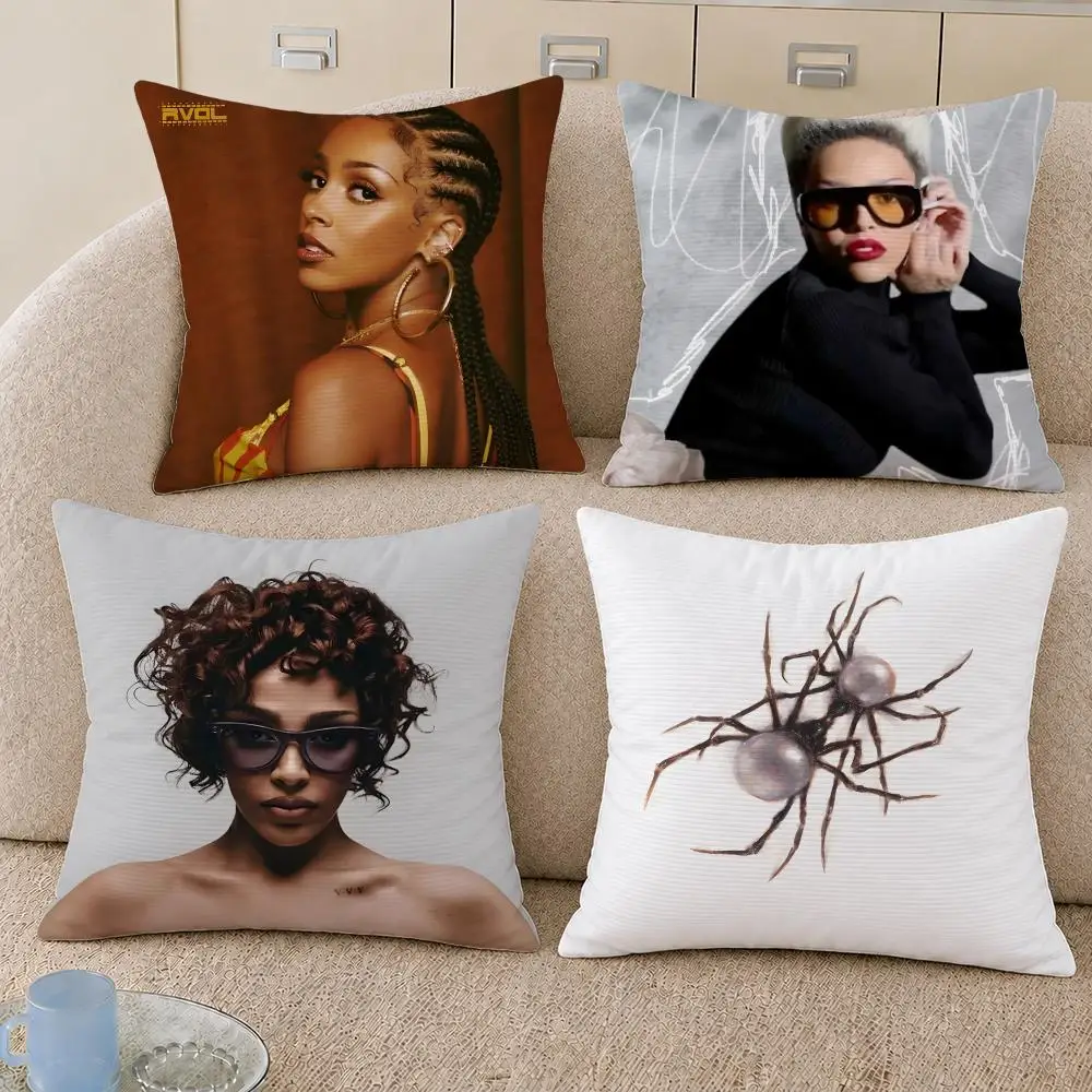 Singer Doja Cat Pop Rap Scarlet Cushion Cover Decorative Pillowcase Soft Short Plush Cozy Durable Sofa Home Decor Items Gift