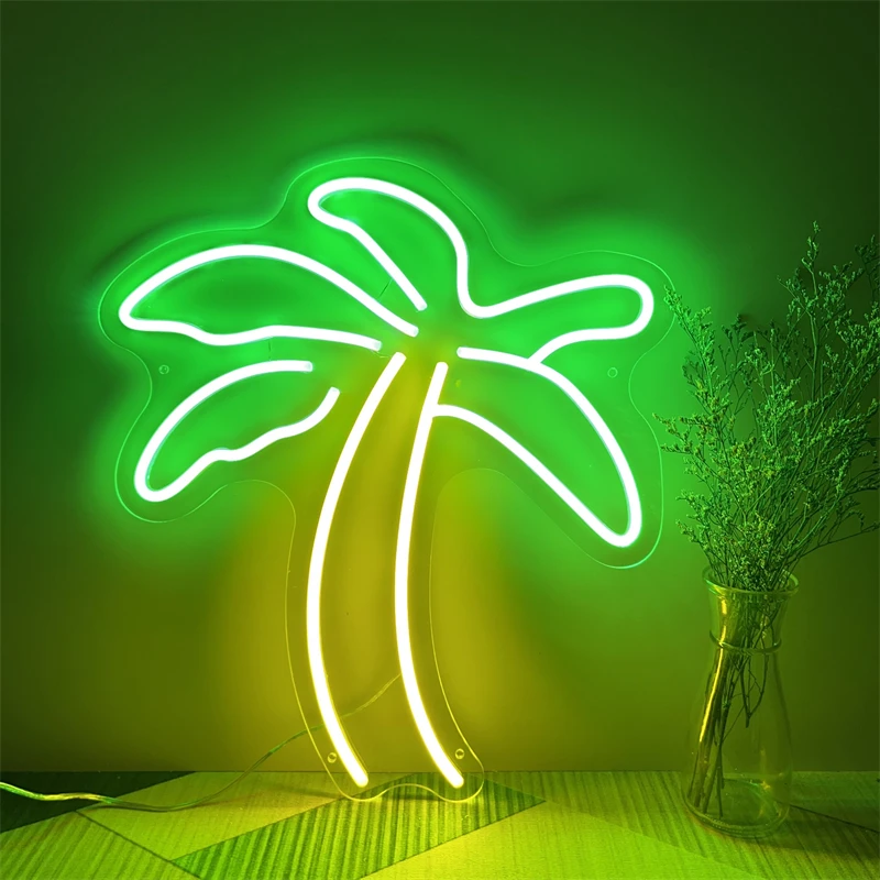 

Неоновая светодиодная вывеска «Кокосовая пальма» для декора пляжного дома, настенный светильник, неоновая вывеска для спальни, бара, вечеринки, домашнего бара, паба