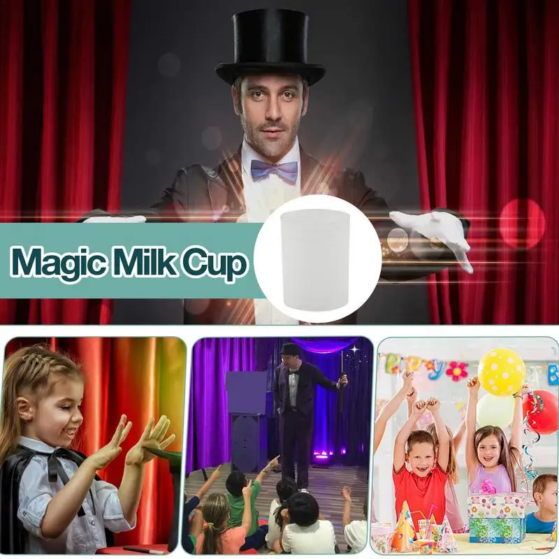 Magic Milk Small Vanishing Milk Bottle Milk Cup Magic Tricks Milk Disappear Magic Props For Kids And Adults Stage Play