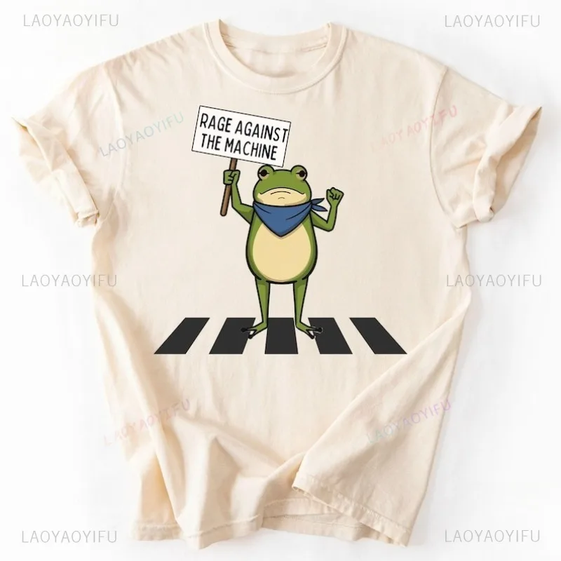 カエルは抗議を拒否する Tシャツ カエルは抗議をした Tシャツ 高品質 100% コットン Tシャツ ユーモアスタイル 興味深い動物 ストリートウェア