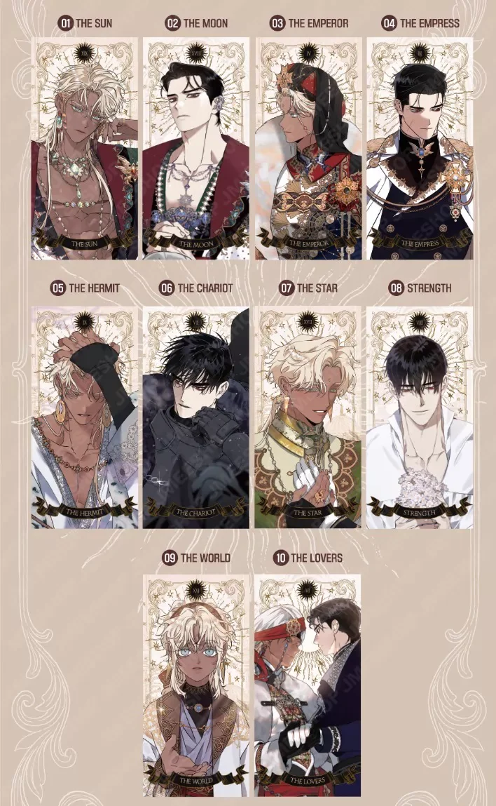 Shwraka Tei blossoms of the white knight Tarot cards pendant Acrylic stand  Lezhin official goods In stock