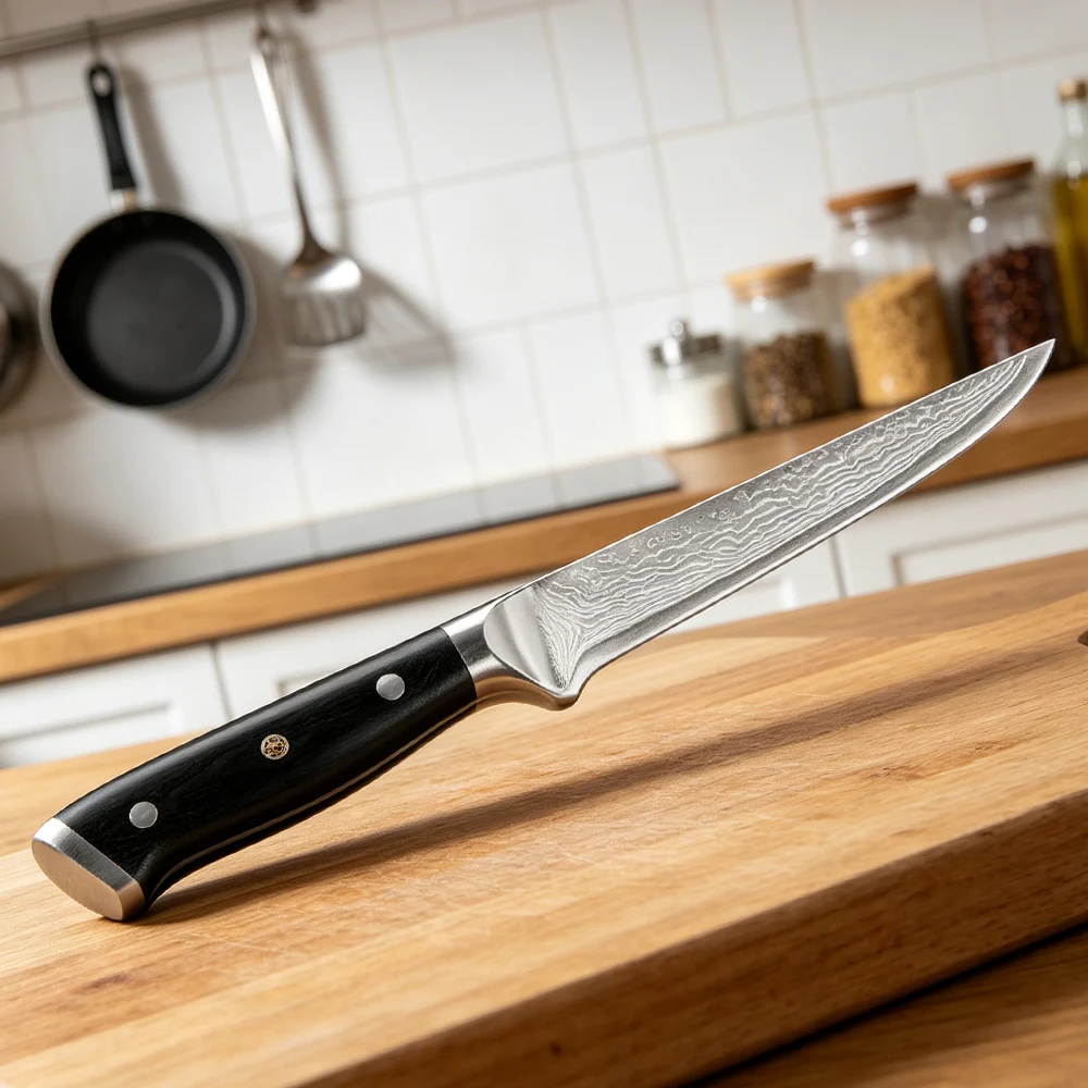 XITUO 67-Layer Damascus Steel Boning Knife Fish and Meat Slicing Knife Professional Kitchen Utility Knife for Hotels and Home Us