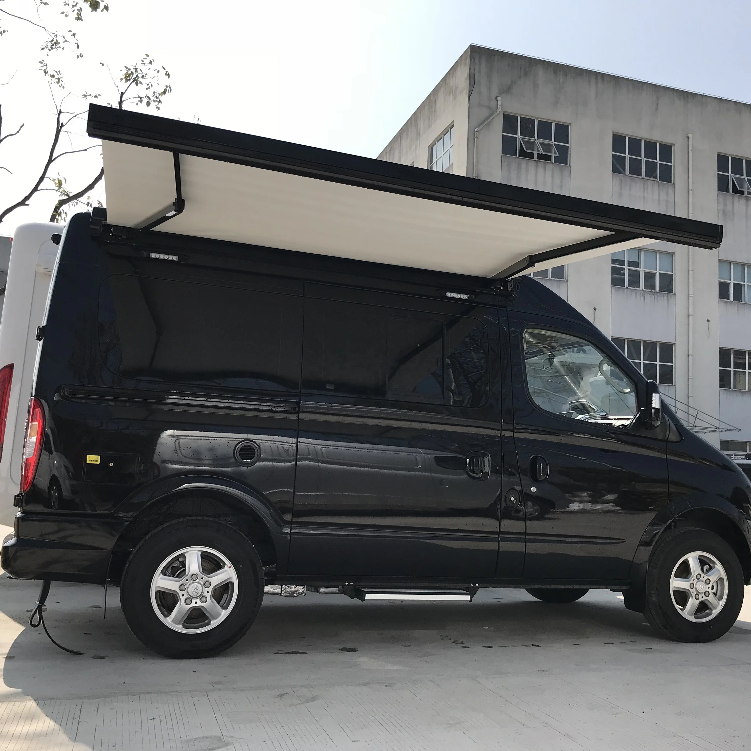 Awnlux Manual Electric Side Mount RV Awning for Camper Van with LED Light Strip
