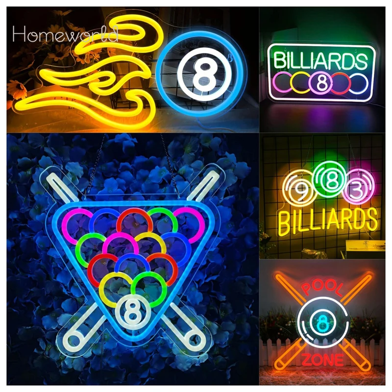 

Бильярдная неоновая вывеска Светодиодный неоновый свет для любителей бильярда Подарок Тренажерный зал Бар Снукер Клуб Бильярдная комната Человек Пещера Настенный декор Подарок