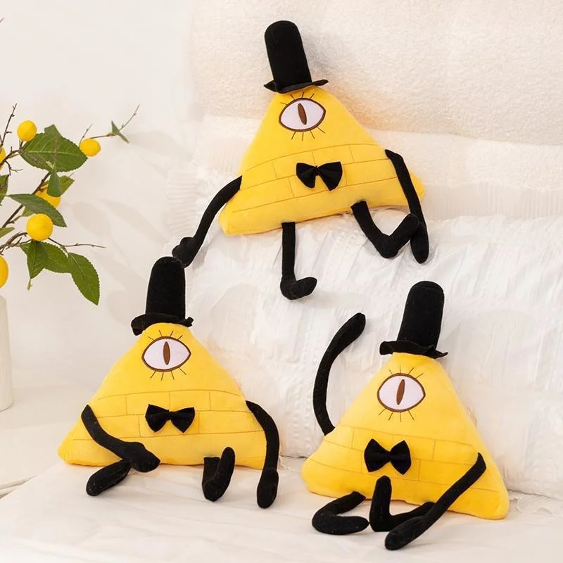 Gravity Falls Bill Cipher Plush Yellow Triangle Nightmare Villain Soft Toy For Teens Adults Halloween Party Table Decor Gift
