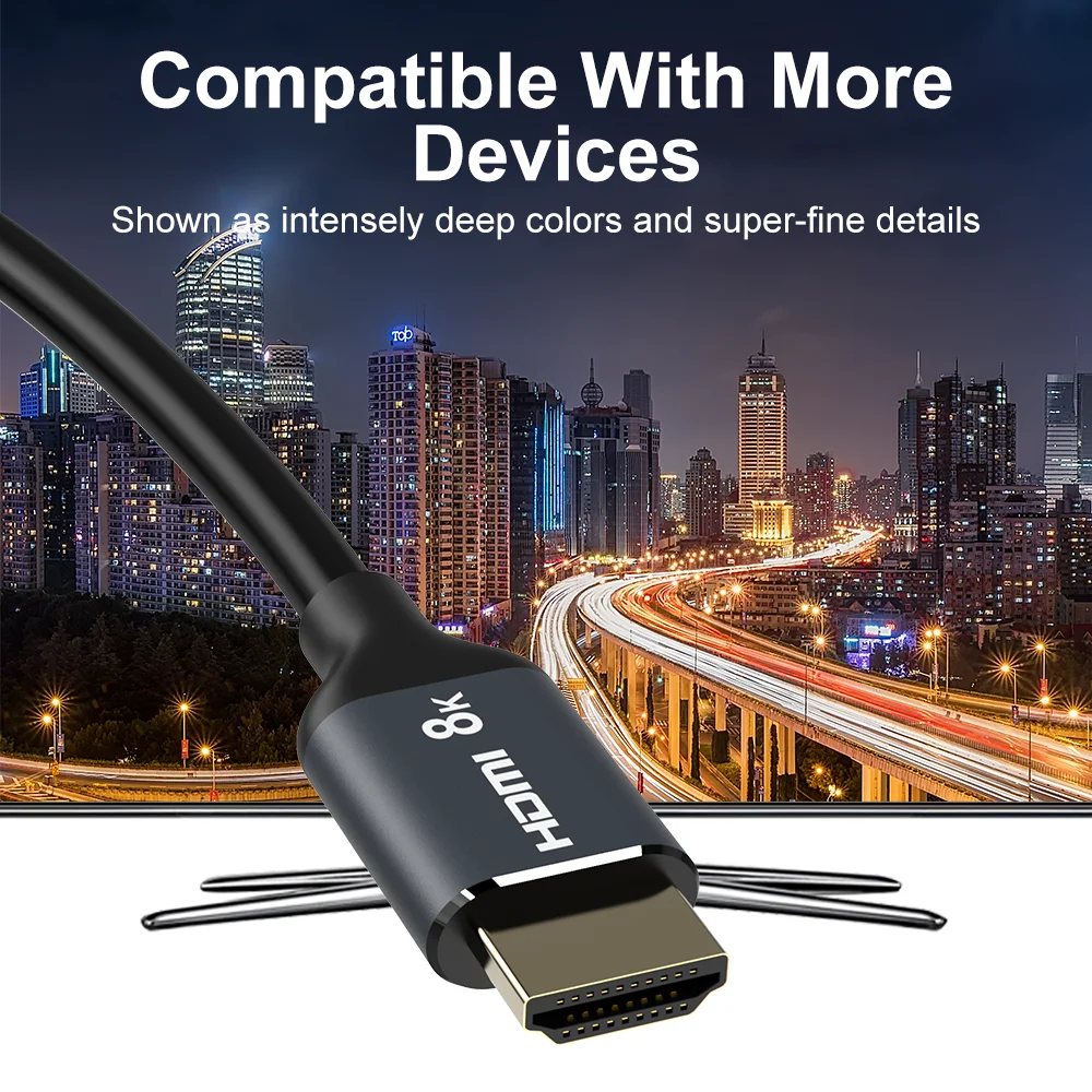 FSU 8K HDMI-Compatible Cable 4K@120Hz 8K@60Hz HDMI-Compatible 2.1 Cable 48Gbps Adapter For RTX 3080 HDR Video Cable PC Laptop TV