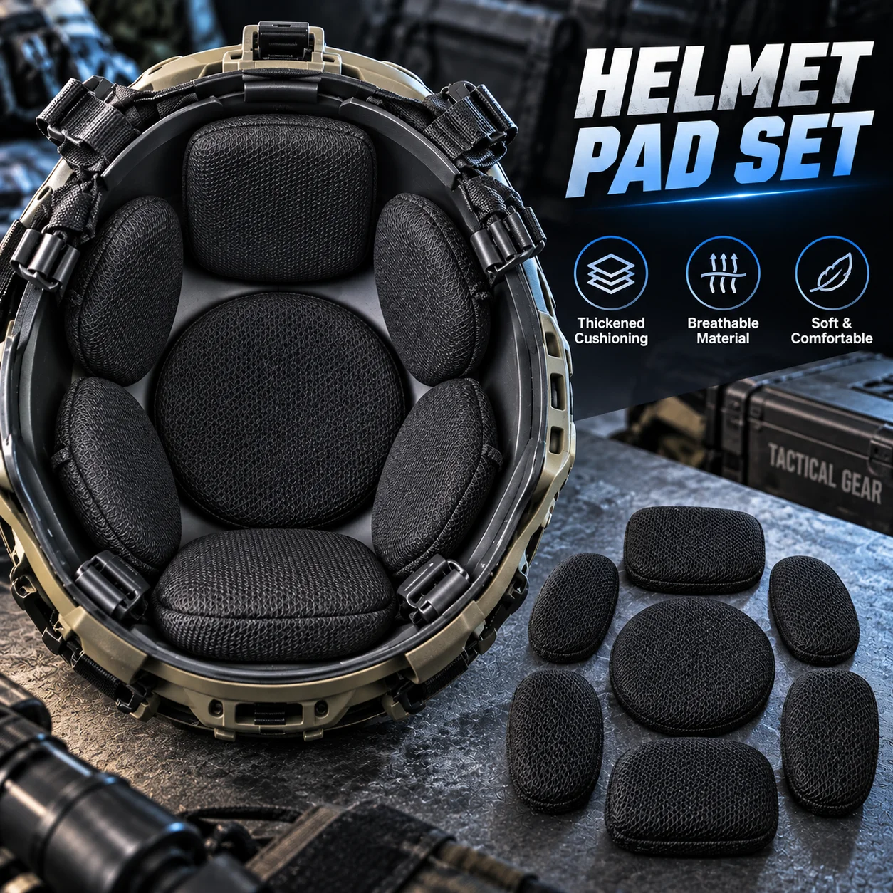 MICH FAST Tactical Helmet Foam Padding Liner, Removable Hook & Loop Cushion Pads for Helmet Modification Accessories