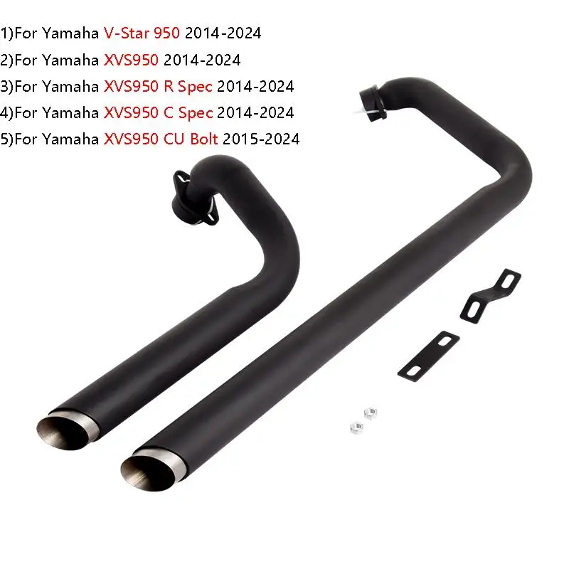 

Slip On For Yamaha V-Star 950 XVS950 XVS950R Spec 2014-2024 Whole Exhaust System Front Middle Link Pipe Stainless Steel Escape