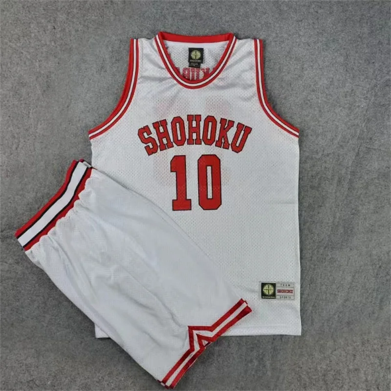 Anime Shohoku School Basketball Team Jersey Sets White Slam Dunk Rukawa Hanamichi Sakuragi Jersey Set Cosplay Costume Uniform