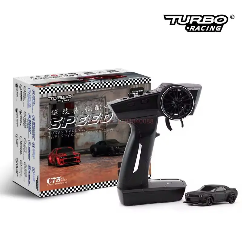 TURBO RACING 1/76 C75 Mini samochód zdalnie sterowany nowo ulepszony pełnowymiarowy zdalnie sterowany samochód wyścigowy RC zabawkowy model JDM prezent