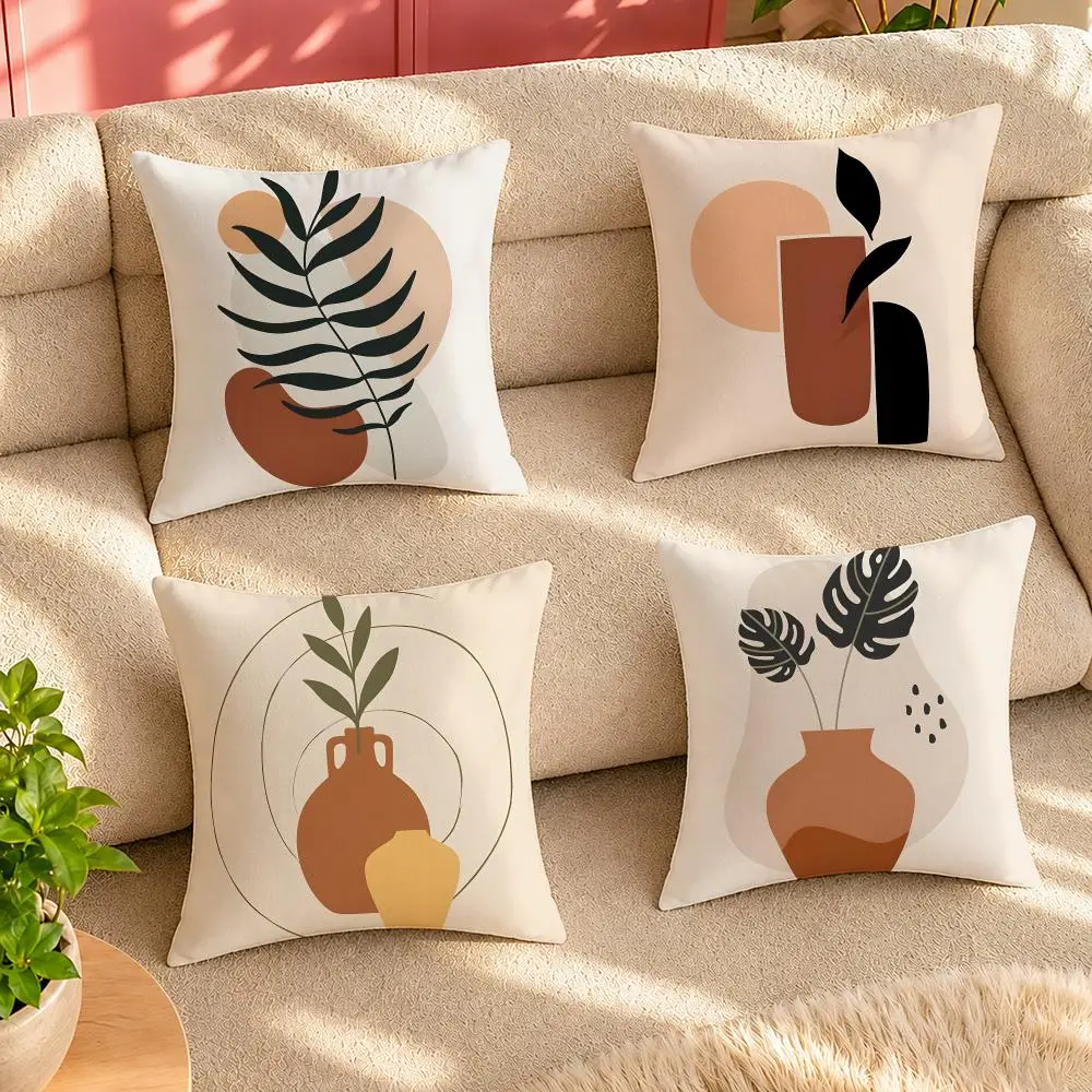 Warm color vase modern and simple Cushion Cover Pillow Cover Decorative Throw Couch Home Decor for Living Room Sofa