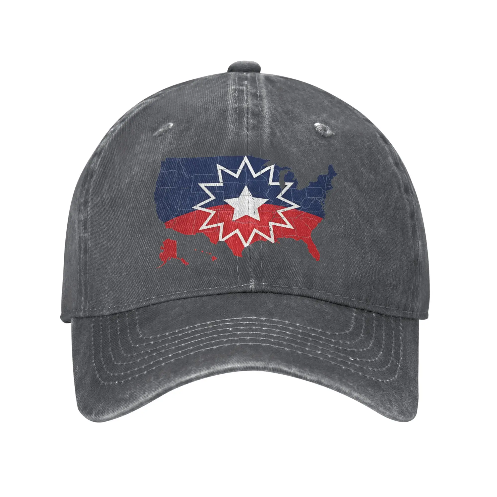 Juneteenth Flag America Map Baseball Caps Vintage Distressed Denim  Headwear Unisex Style Outdoor Workouts Adjustable Hats Cap