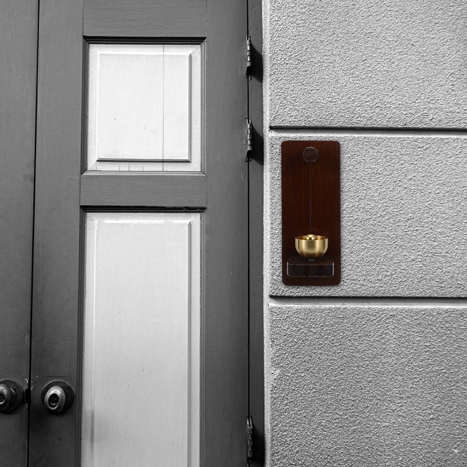 

Vintage Wind Chime Doorbell Magnetic Wood C-Shaped Retro Wall Chime For Home Shop Office Restaurant Entrance Hanging Bell Decor