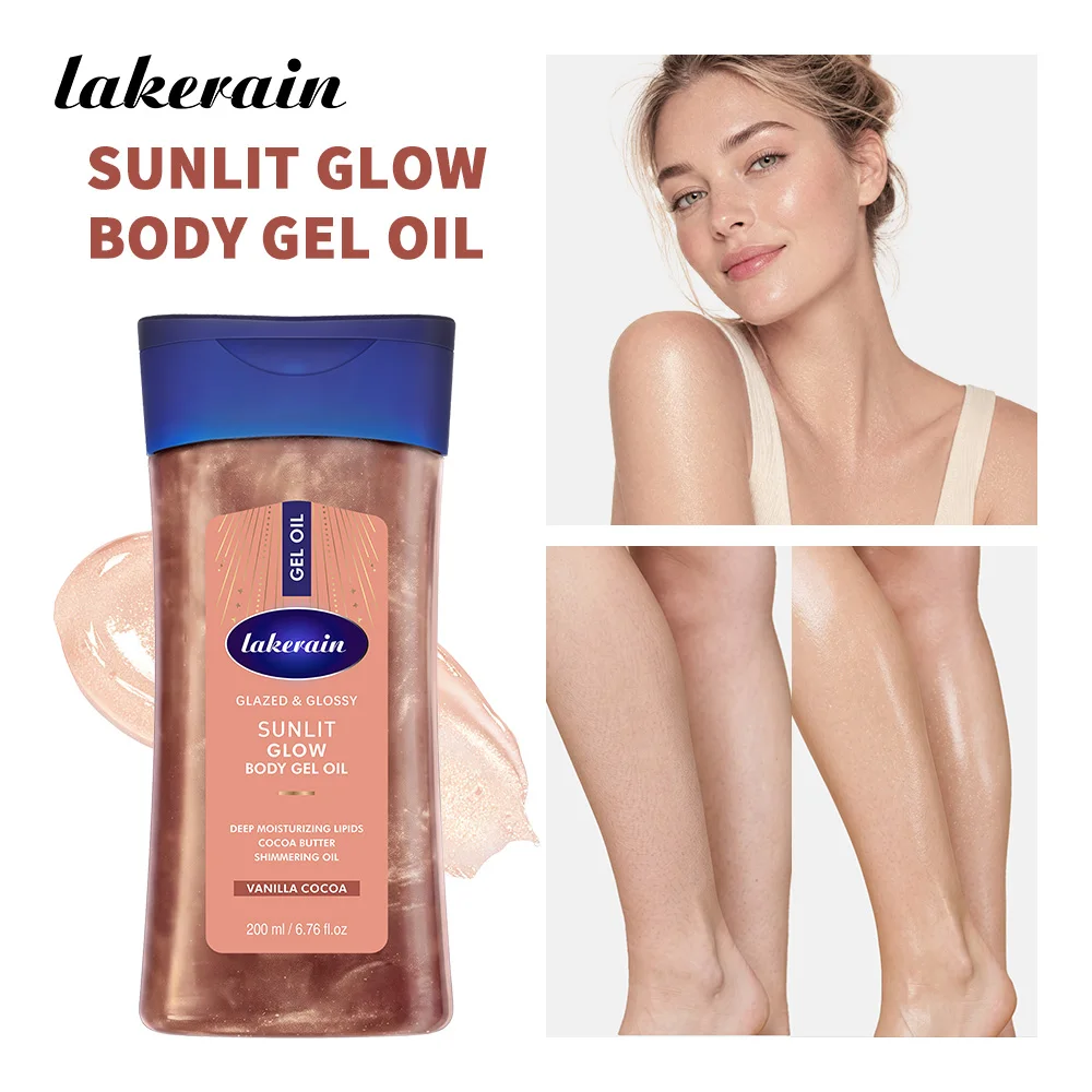 Radiant Body Gel Oil Vitamin B3 C Turmeric Cocoa Butter Sunlit Glow Moisturizing Hydrating Shimmer Body Oil For Dry Skin Body Ca