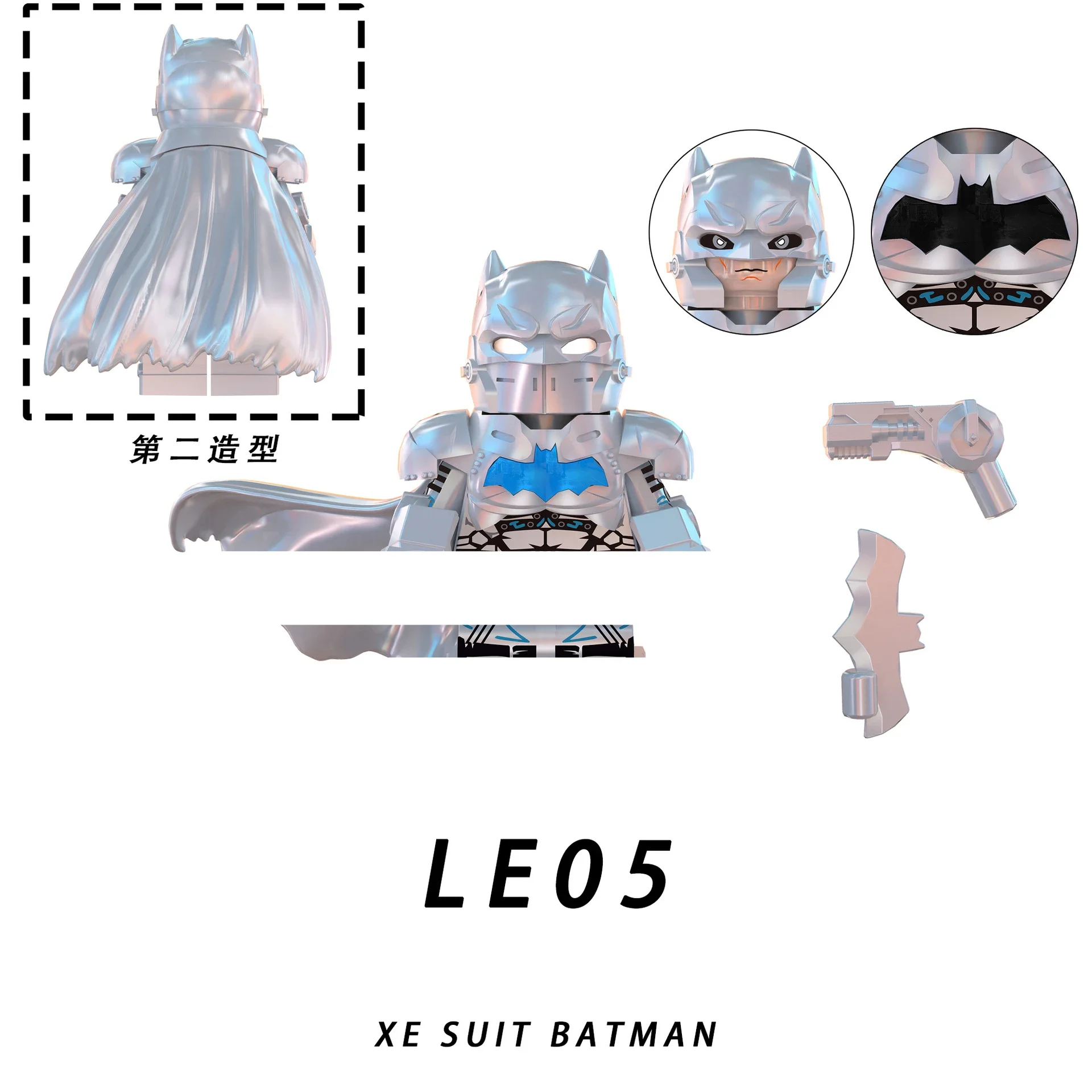 LE04-06 Superhero Series Thermal Batman Black and White Gold Building Doll Toy Gift