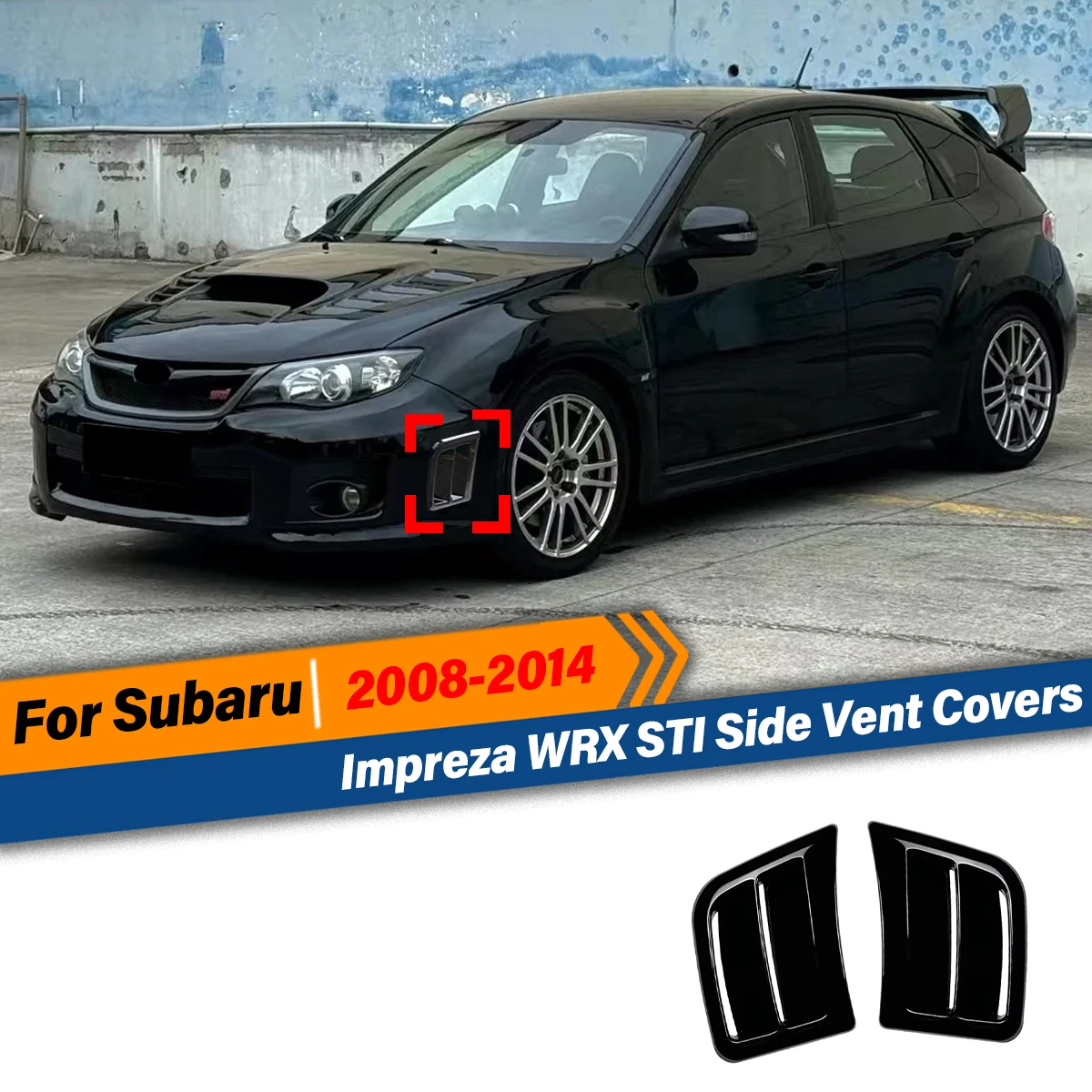 

For Subaru Impreza WRX STI 2008 2009 2010 2011 2012 2013 2014 Front Left/Right Bumper Side Air Vent Cover Trim 1Pair Accessories