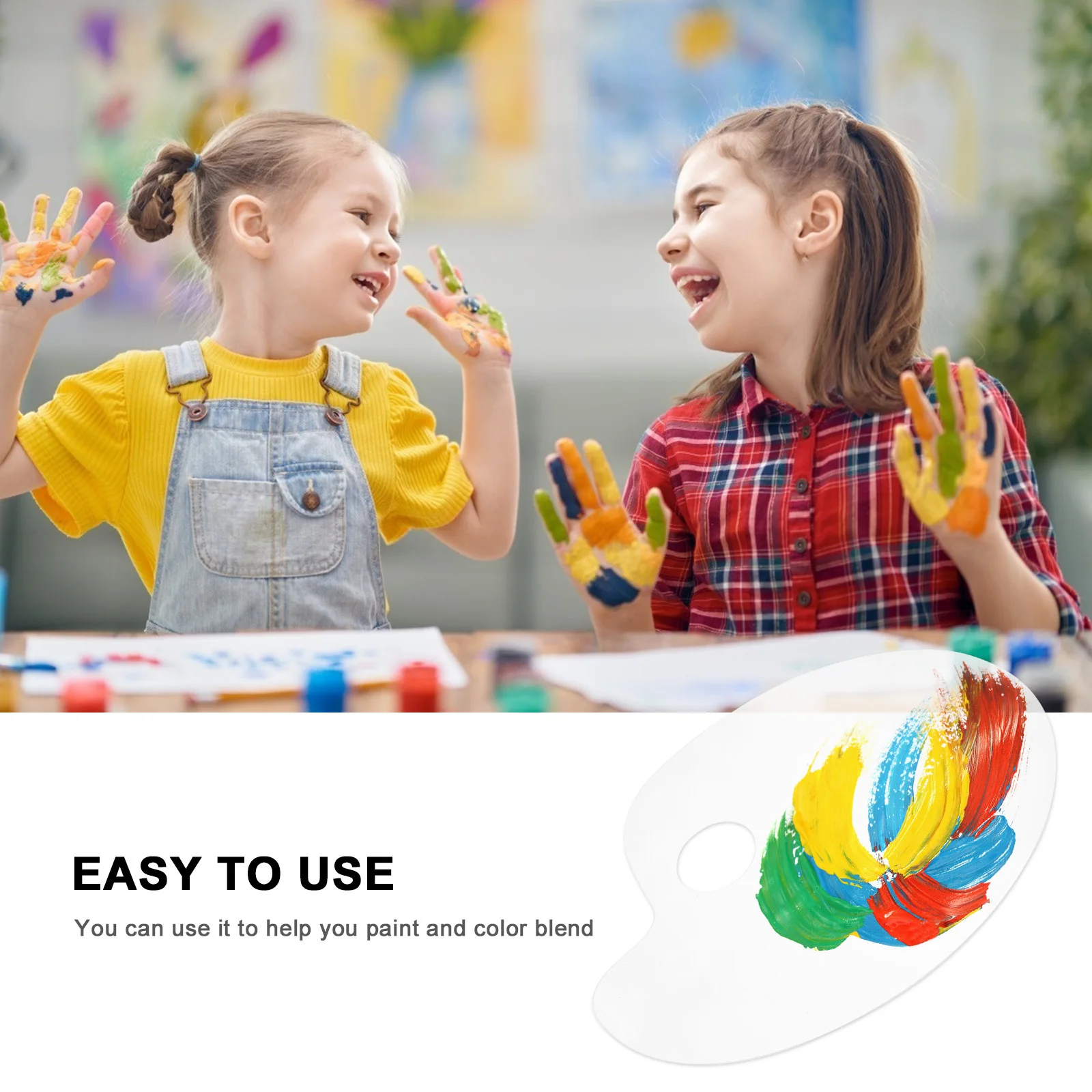 

1Set Oval Acrylic Paint Tray Reliable Stable Structure Clear Viewing Surface for Accurate Color Blending DIY Art Supplies