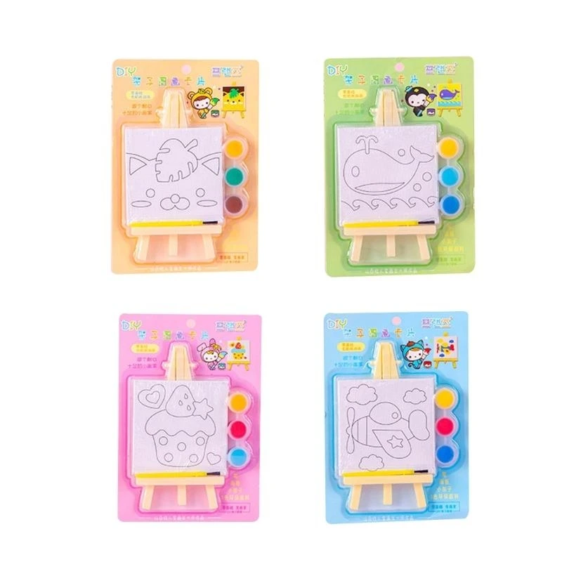 U13f Pintura DIY Conjunto infantil Imagem Pintura a óleo Pintura desenho animado Presente para crianças