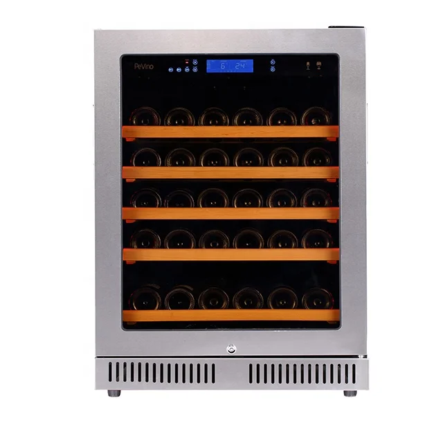 24 Inch Wide 46 Bottles Small Wine Chiller with Right Hinge Compressor Cooling System for Home Kitchen Bar Office Storage