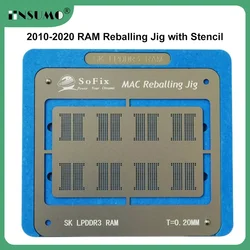 Sofix 2010-2020 RAM Reballing Jig with Stencil Memory BGA Reballing Kit 8 Chips into One Platform for Macbook Repair