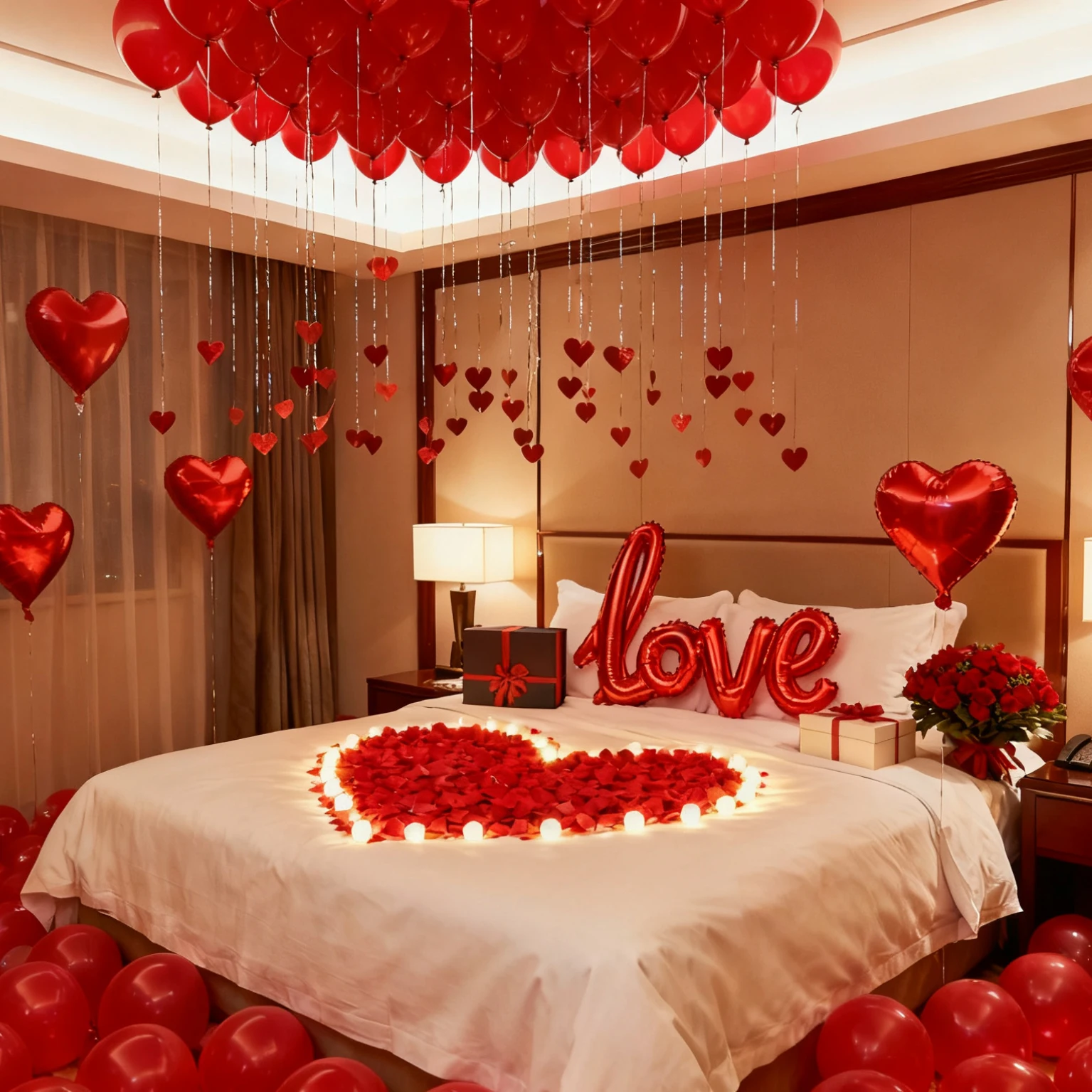 مجموعة بالونات Red LOVE مع بالون فيلم ألومنيوم أحمر الحب وبالون مقاس 10 بوصة لذكرى الزفاف وديكور حفلات أعياد الميلاد #2