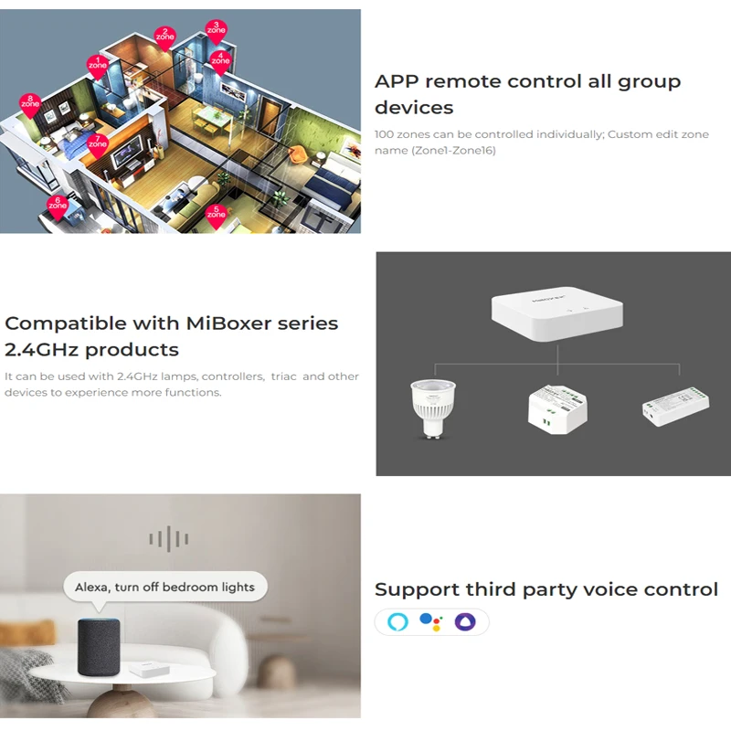 Imagem -05 - Tuya Smart App Controle Wifi Gateway Can Timing Compatível com Mi-light Miboxer 2.4ghz rf Produto da Série sem Fio 2.4g Suporte Wi-fi