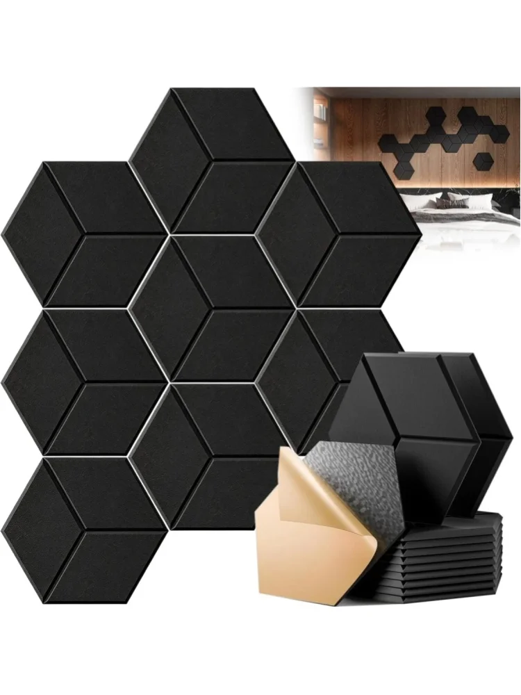 12er-Pack Selbstklebende Akustikplatten 30x26x0,9cm - Schalldämmende Schaumstoffplatten für Wände mit Hoher Dichte, Y-Linien-Design, Absorbieren Geräusche und Eliminieren Echos für Heimstudio, Büro