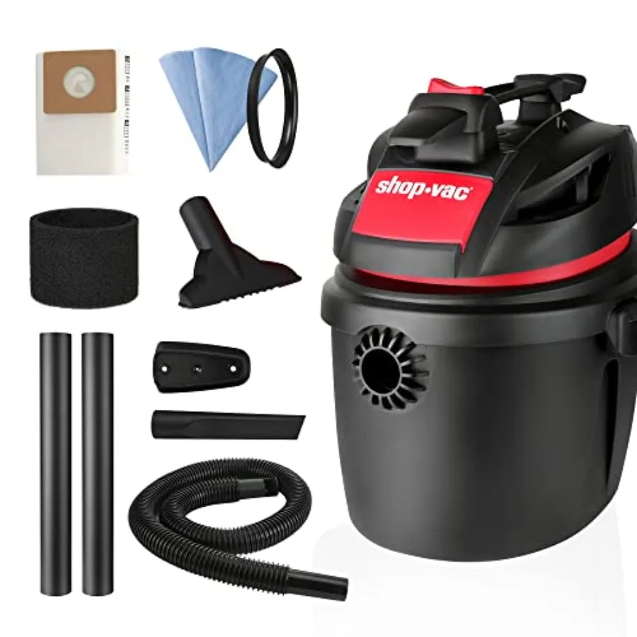 

5760288 2.5 Gallon Wet/Dry Vacuum 2.5 Peak HP 1.25 Inch Diameter x 4 Ft Hose Portable Compact Design