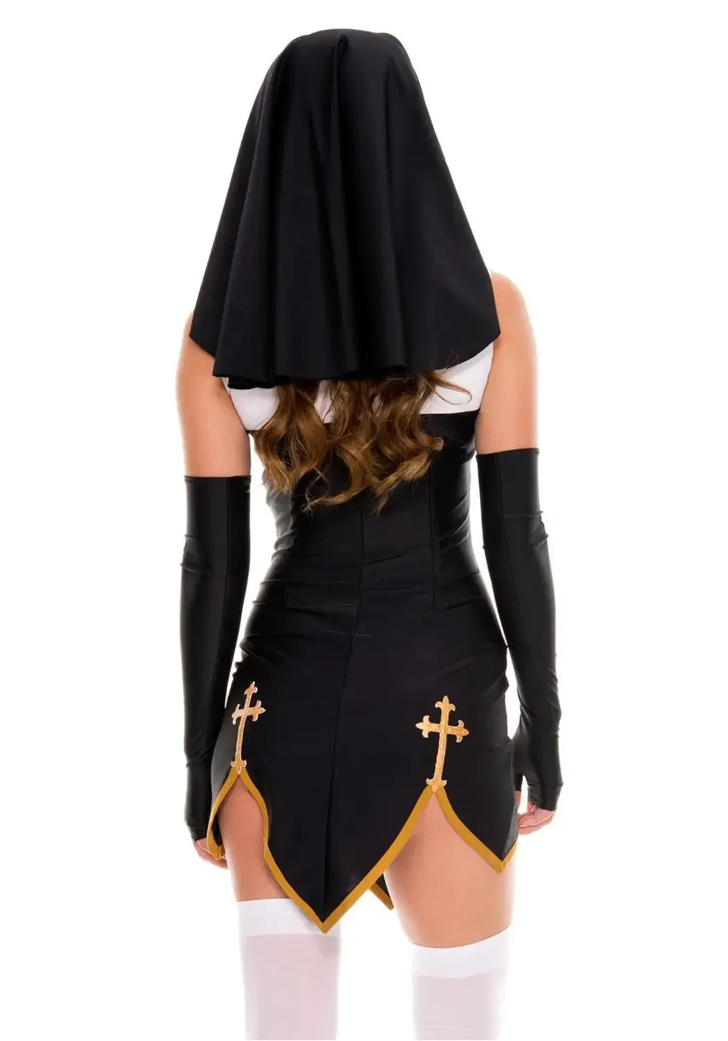 Hete Halloween Missionaris Maagd Mary Religieuze Zussen Pak Sexy Zwart En Wit Slechte Gewoonten Nun Jurk Rollenspel Verkleedkleding