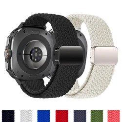 For Samsung Galaxy Watch Ultra Strap 47mm Accessories Magnetic Nylon Braided wrist belt Bracelet Correa Galaxy Watch7 Ultra Band