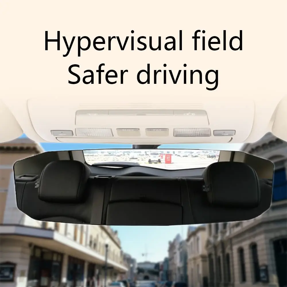 Wide Angle Car Rear View Mirror, HD Convex Interior Mirror for Baby Observation & Blind Spot Elimination