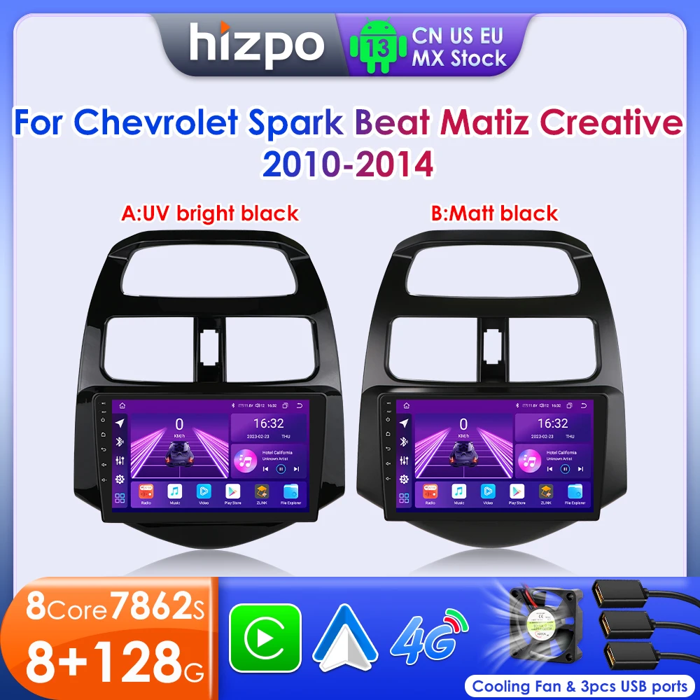 Hizpo 2 Din Android Car Radio For Chevrolet Spark Beat Matiz Creative 2010 2011 2012 2013 2014 Navigation GPS Multimedia Carplay