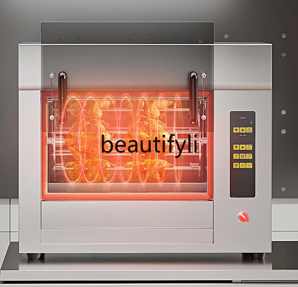 فرن رف دجاج كهربائي يعمل بالغاز لتدوير شواية الدجاج التجارية الأوتوماتيكية بالكامل