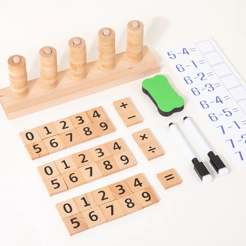 Kid Math Counting Learning Toy Montessori Numbers Addition Subtraction Operations Kindergarten Parish Activities Educatioal Toys