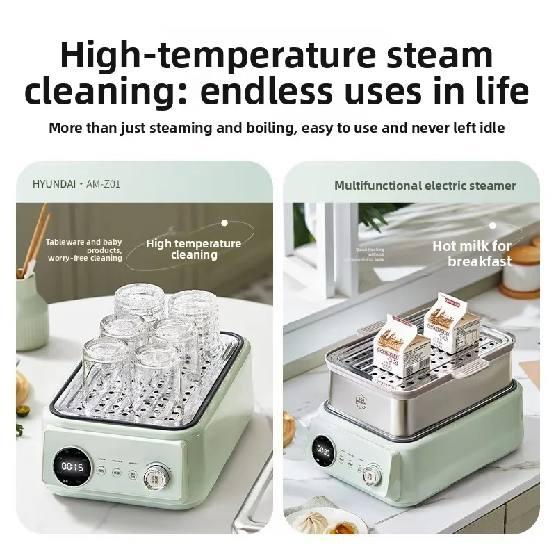 Steamer 15 L Large Capacity 304 Stainless Steel Multifunction Hot Pot Steamer 3 Layer with Timer for Home