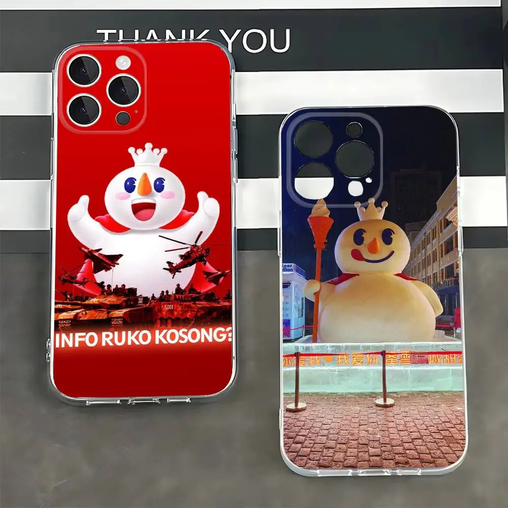 Coque de protection transparente M-Mixue Snow Mascot pour iPhone 7, 8, 11, 12, 13, 14, 15, 16, 17, Pro Max, Plus, X, XR, XS Max, SE, 12 mini