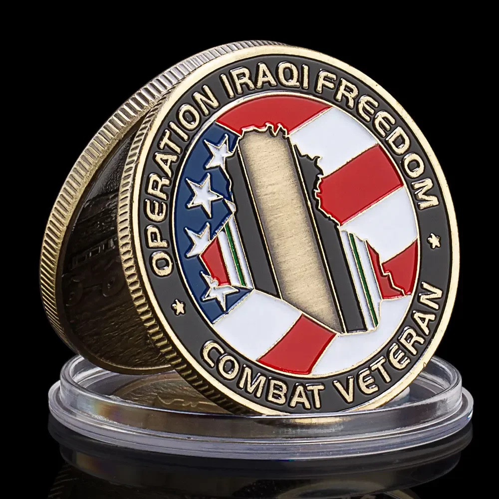 United States Iraqi War Veteran Souvenir Bronze Coin Operation Iraqi Freedom OIF Collectible Commemorative Coin Challenge Coin