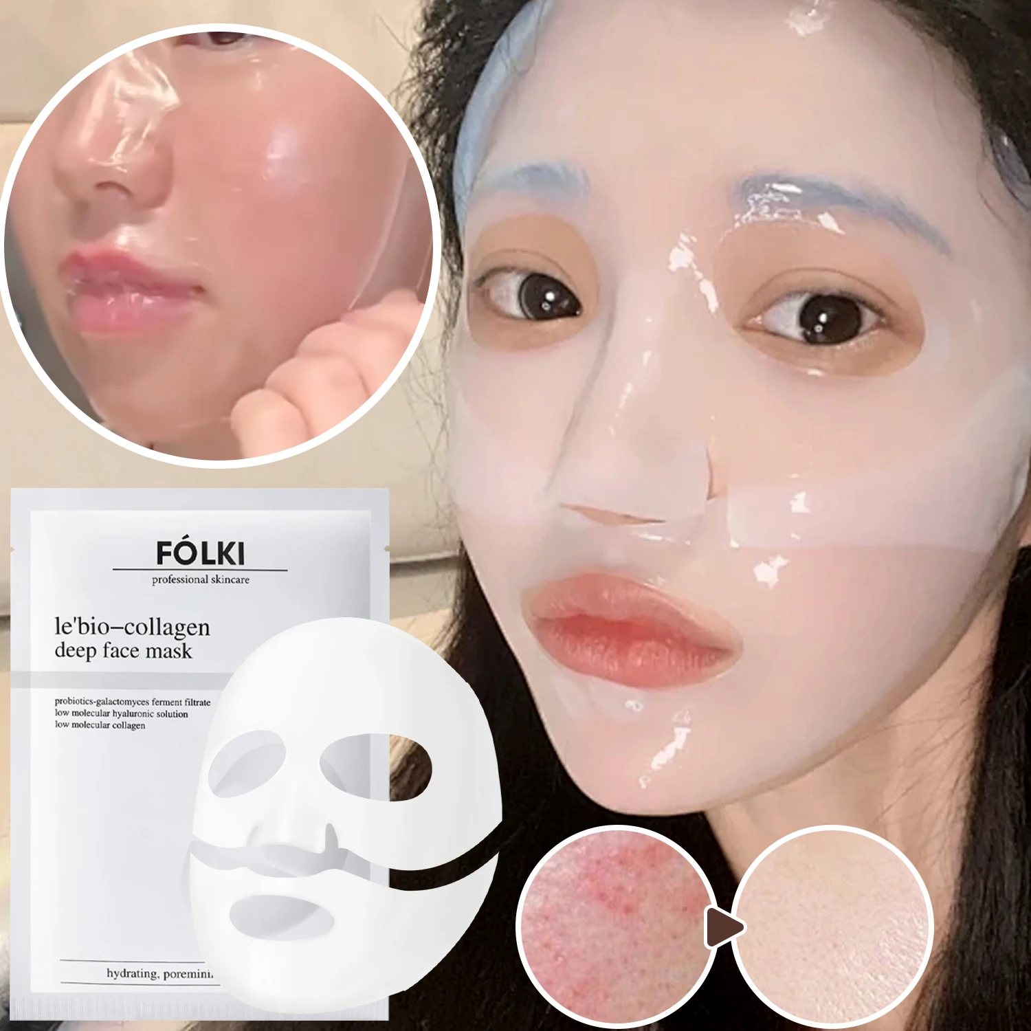 Moisturized Split Collagen Mask Deep Hydrating Moisturizing Split Mask Nourish Brighten Face Skin Care Face Makeup Rejuvenating