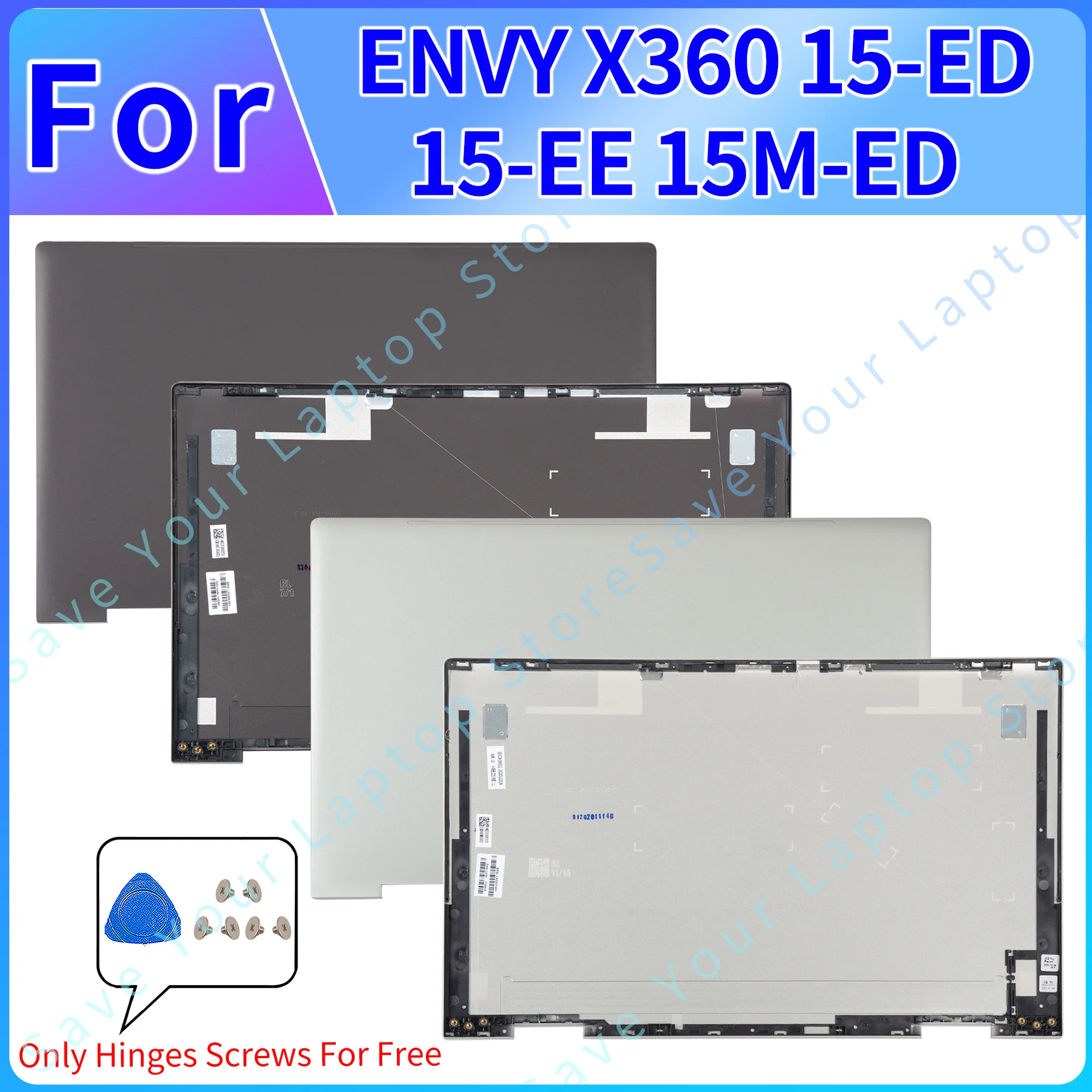 

Оригинальный ЖК-дисплей для ноутбука HP ENVY X360 15-ED 15-EE 15M-ED, задняя крышка, верхняя крышка, передняя крышка, замена крышки, серебристый/коричневый