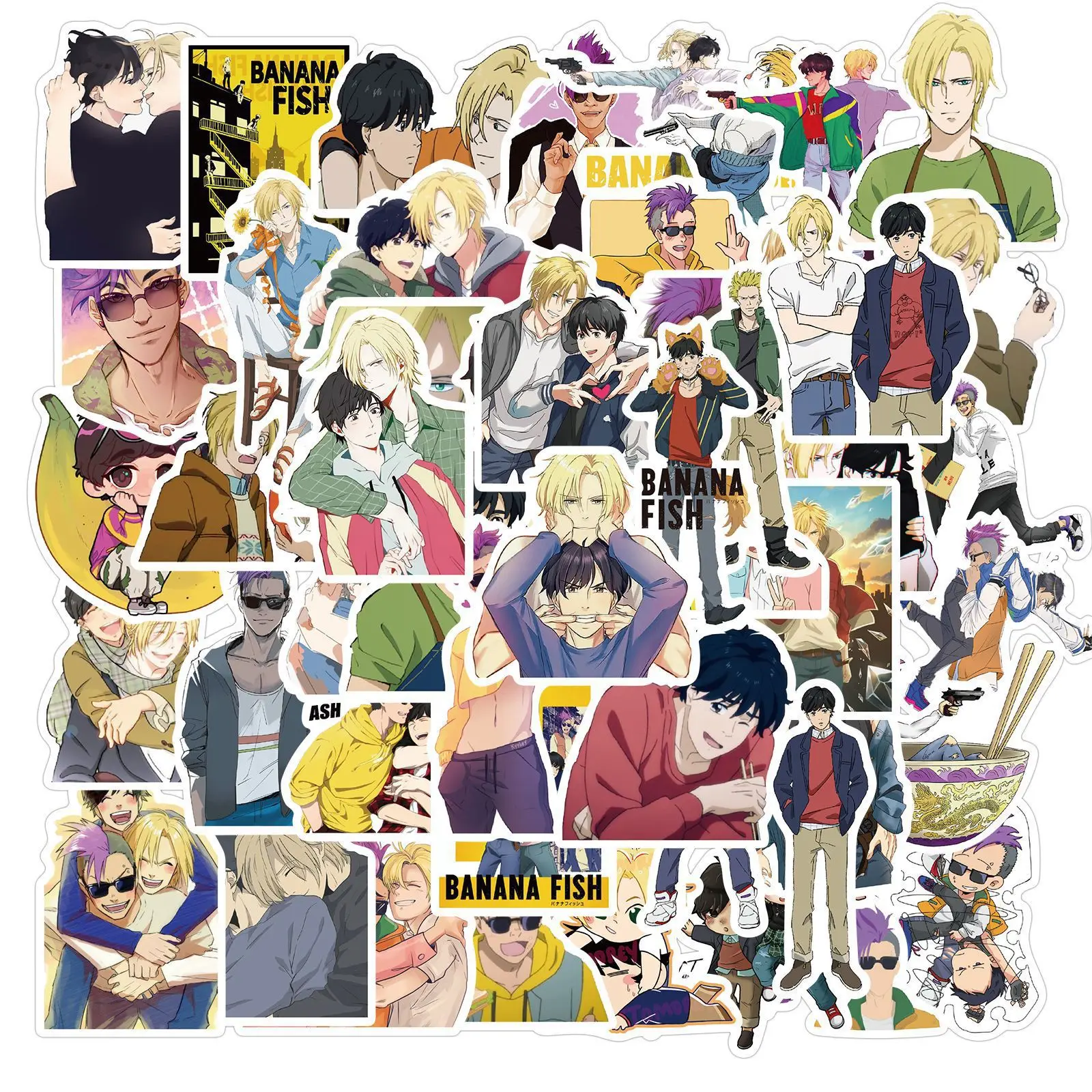 50pcs Anime BANANA FISH Series Graffiti Stickers Suitable for Laptop Helmets Desktop Decorations DIY Stickers Toys Wholesale