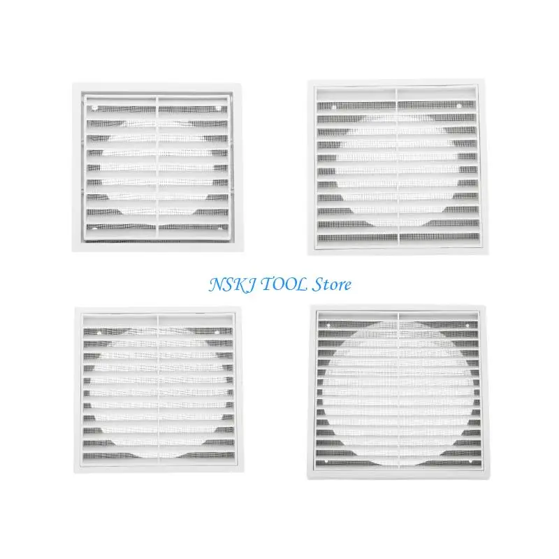 L8RC Square Ducting Air Ventilation Cover Wall Vent Cover Plastic Air Outlet Vent with Built-in Mesh Easy to Install