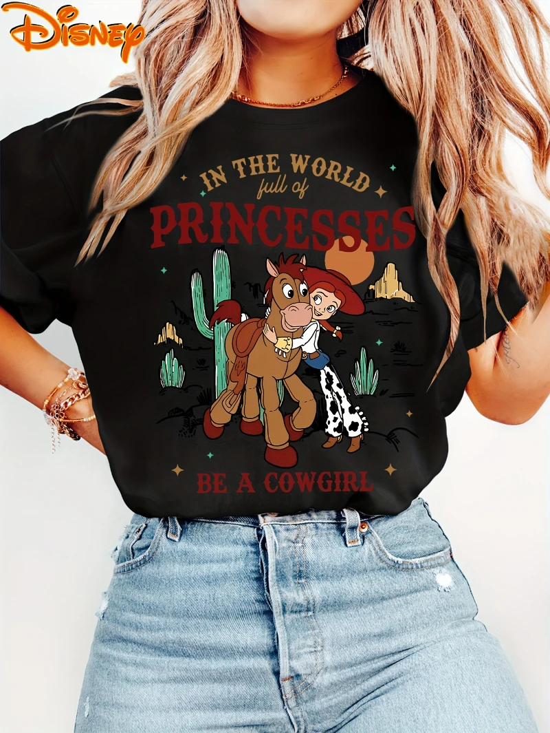 

Футболка Disney Toy Story Jessie для женщин и мужчин, модная повседневная летняя спортивная свободная футболка с круглым вырезом и короткими рукавами