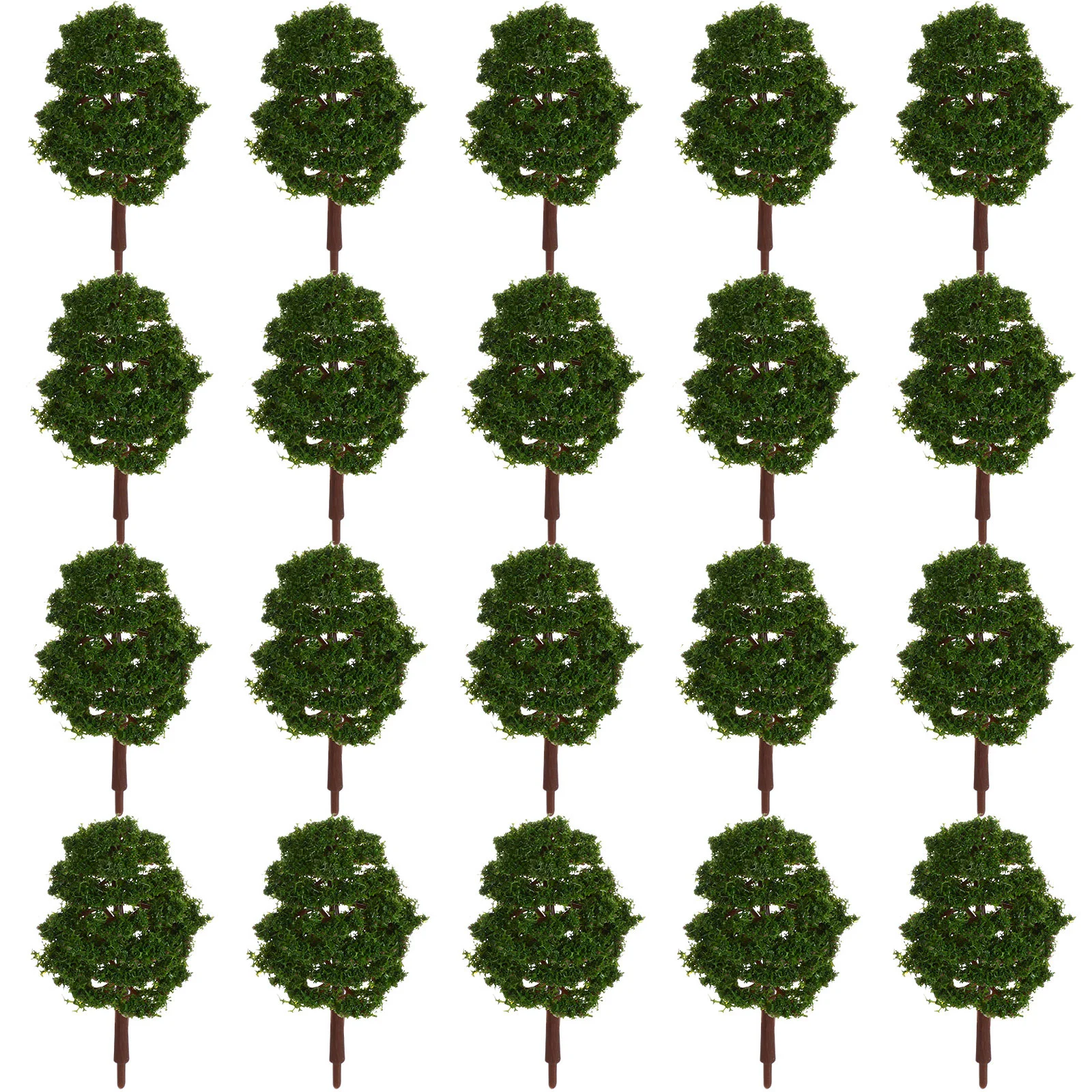 20 pezzi modello di albero di simulazione alberi verde scuro Diorama vetro verde decorazione per treni paesaggi ferroviari forniture paesaggio