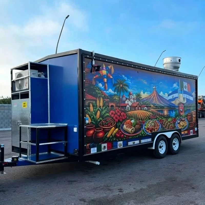 Fully Equipped Mobile Food Trailer with Full Kitchen Towable Mobile Food Truck for Taco  BBQ Snacks Coffee ice Cream